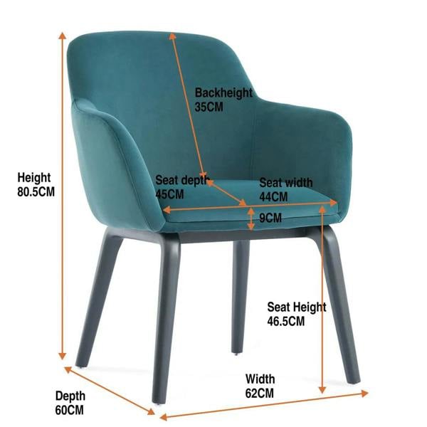 TRL Furniture Serenza Peacock Blue Fabric Dining Chair