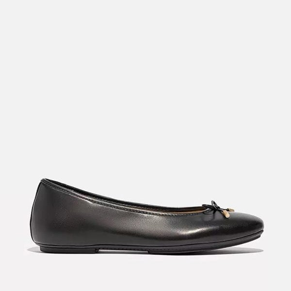 FitFlop Delicato Leather Women's Black Ballet Flats