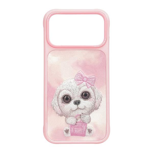 Nimmy Friends Nimmy Big Eye Cute Pet Bischon Fraise Dog Case with MagSafe for iPhone 17 Pro Max 6.9" Pink - N-XDY-IP17-PRO-MAX-02-A