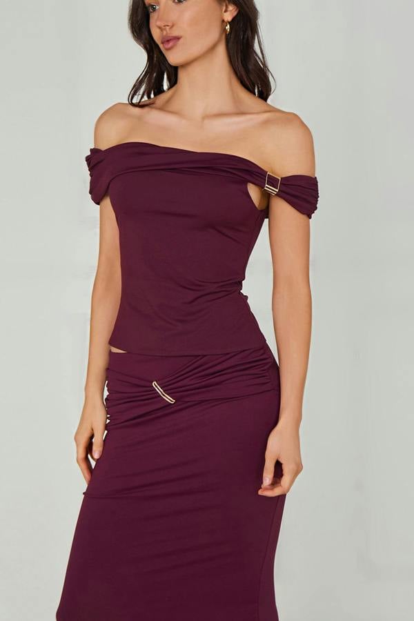 Urban Bliss Gold Trim Midi Skirt