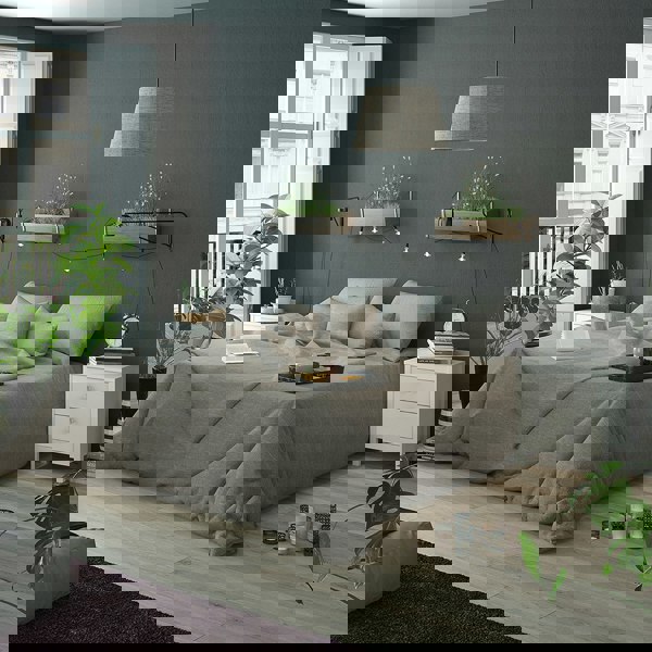 Furniture To Go Madrid Bedside Table 2 drawers in White