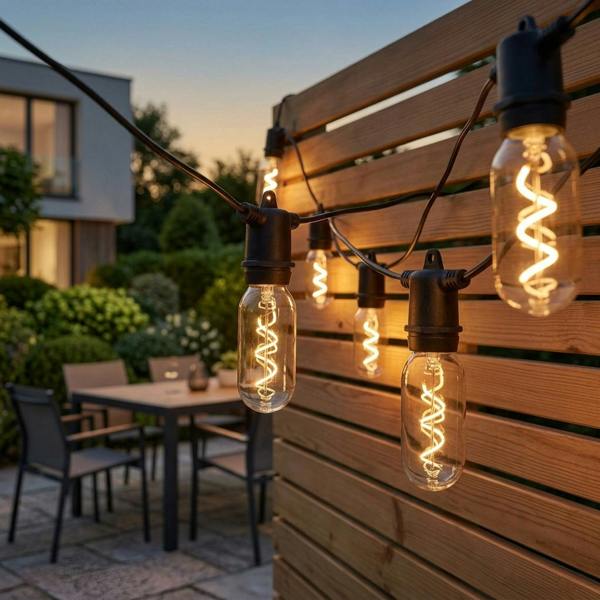 Garden Greatness Vintage Filament Solar String Lights