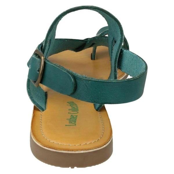 Leather Collection Ladies Leather Collection Toe Loop Sandals F00127