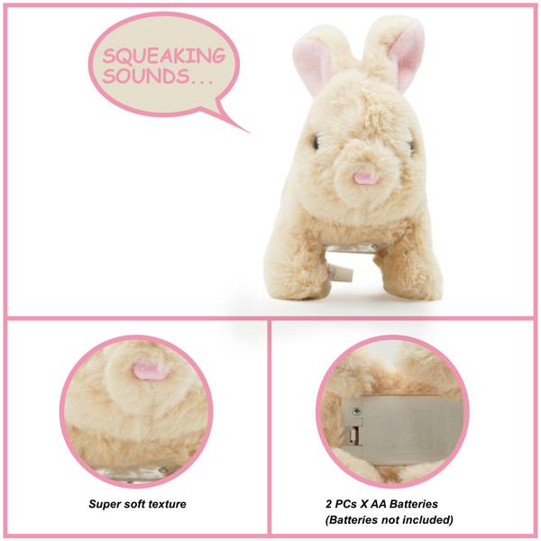 Pugs at Play Cookie Jumping Rabbit Interactive Plush Toy