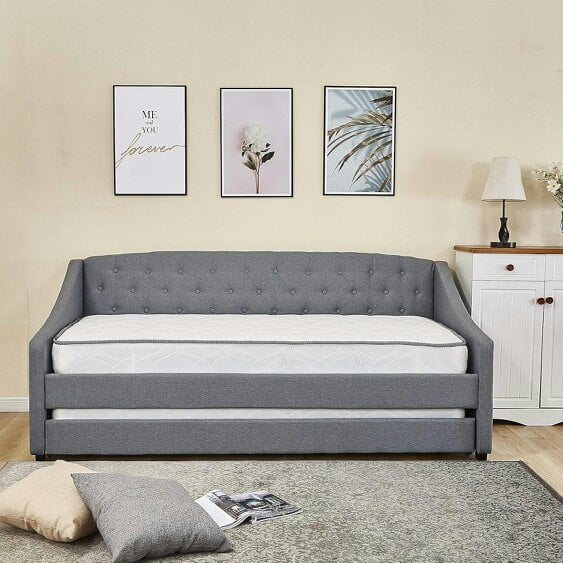 Kosy Koala Daybed with Trundle grey 3ft single fabric tufted wooden day bed bedroom