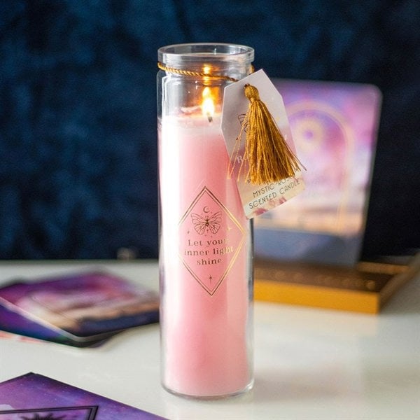Serano Mystic Rose Tube Candle with Rose Quartz Crystals