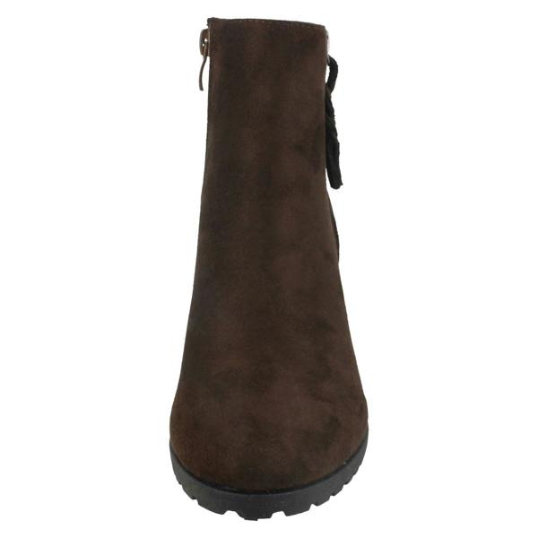 Spot On Ladies Spot On Ankle Boots With Zip Detail