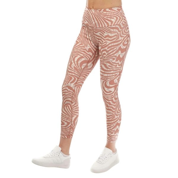Adidas Womens Essentials Zebra Print Yoga 7/8 Leggings - Clay Strata