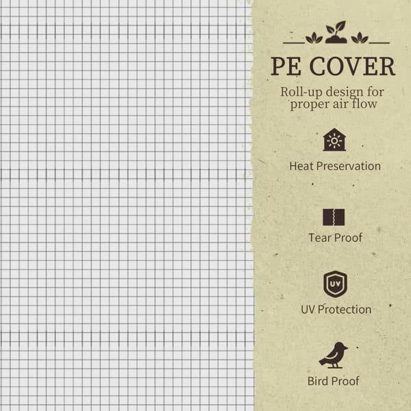 PE cover fabric panel with fine grid texture and green-edged trim