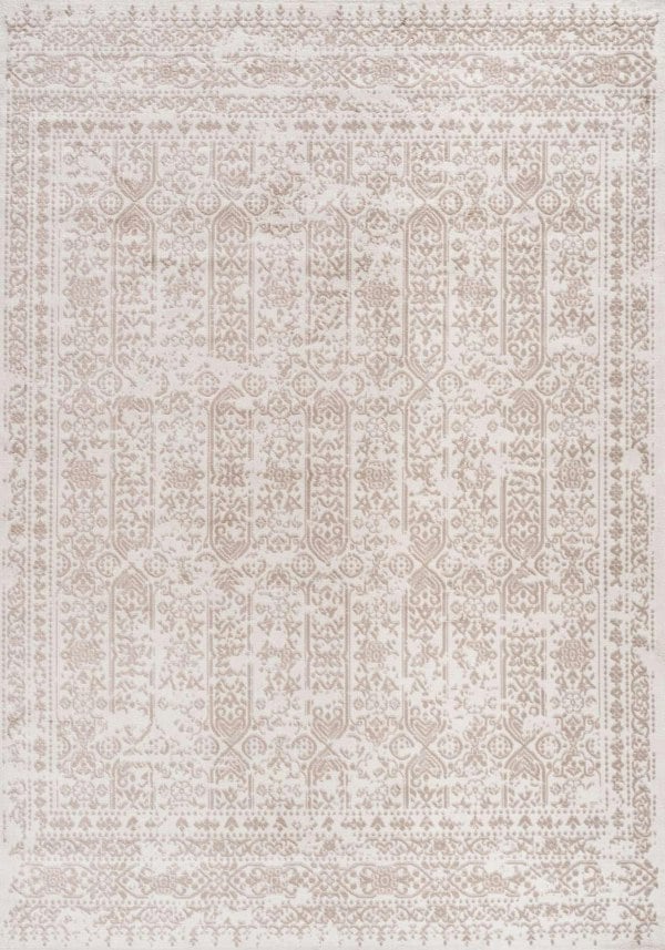 Living Room Rug Vintage Design In Cream and Beige