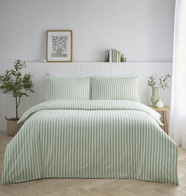 Portfolio Home Pencil Stripe Sage Duvet Cover Set