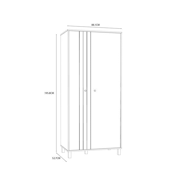 Furniture To Go Grafton 2 Door Wardrobe In Cream and Oak