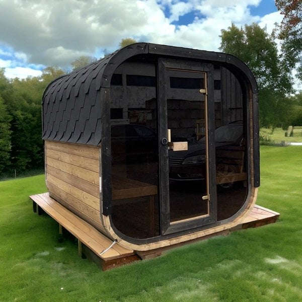 LayzeeSauna Timber Cube Sauna | Thermowood | Wood-Fired or Electric