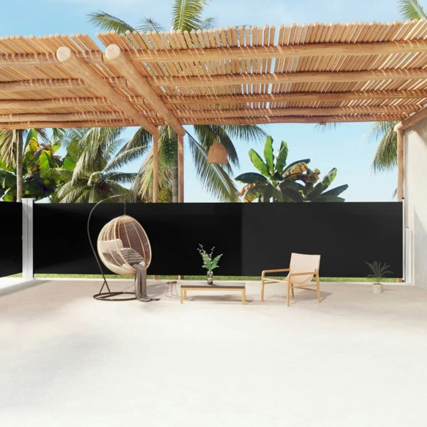 Berkfield Retractable Side Awning Black 160x1200 cm