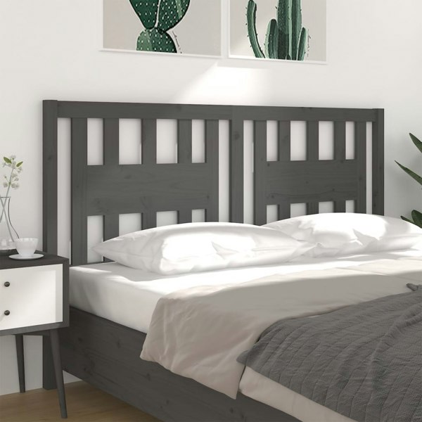 Berkfield Headboard Grey 126x4x100 cm Solid Wood Pine