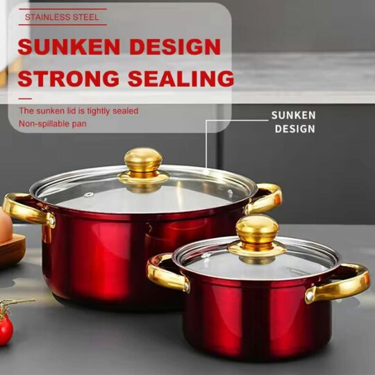 Havendro 12PCS Induction Non Stick Stainless Steel Cookware Cooking Pot Pan