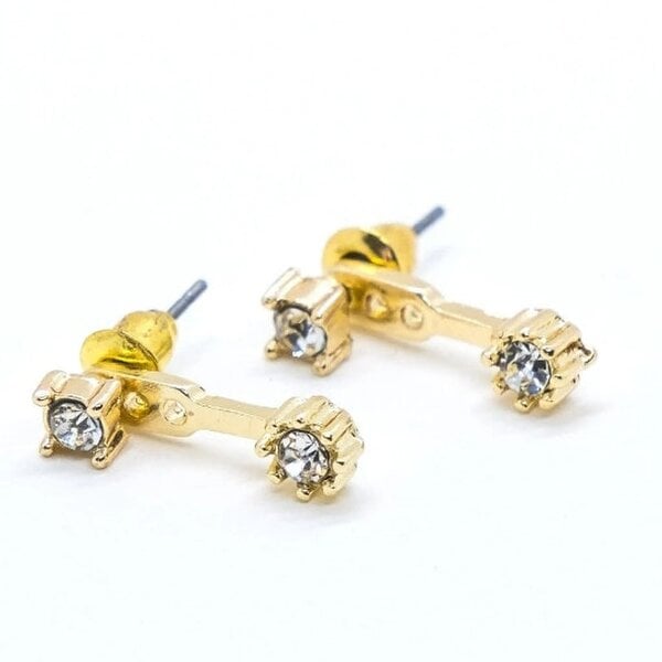 The Colourful Aura Gold Zircon Minimalist Line Back Ear Bar Drop Bar Everyday Stud Earrings