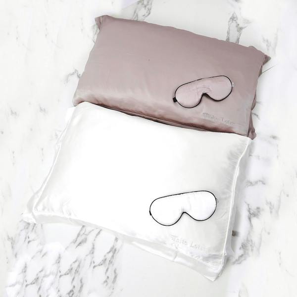 White Lotus Beauty 100% Mulberry Silk Pillowcase and Eye Mask Set Cruelty Free