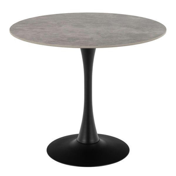 Furniture To Go Malta Ceramic Round Dining Table Grey/Black 90x75 cm