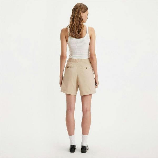Levis Womens/Ladies Pleated Shorts - Safari - 