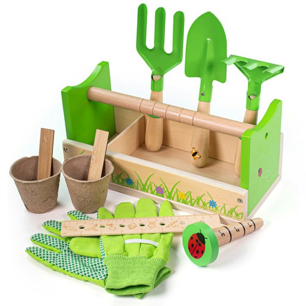 Bigjigs Toys 34043 Gardening Caddy and Tools