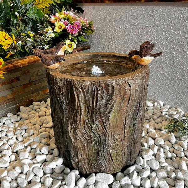 Tranquillity Water Features Bird on Log Traditional Water Feature