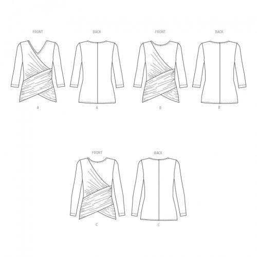 Butterick Sewing Pattern 6909, Tops for Women, A (S-M-L-XL-XXL) - Easy