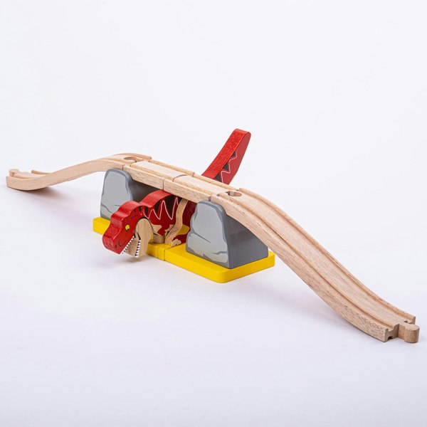 Bigjigs Rail Wooden T-Rex Bursting Bridge