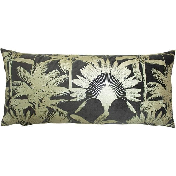 Paoletti Malaysian Palm Foil Printed Cushion Cover - Mink