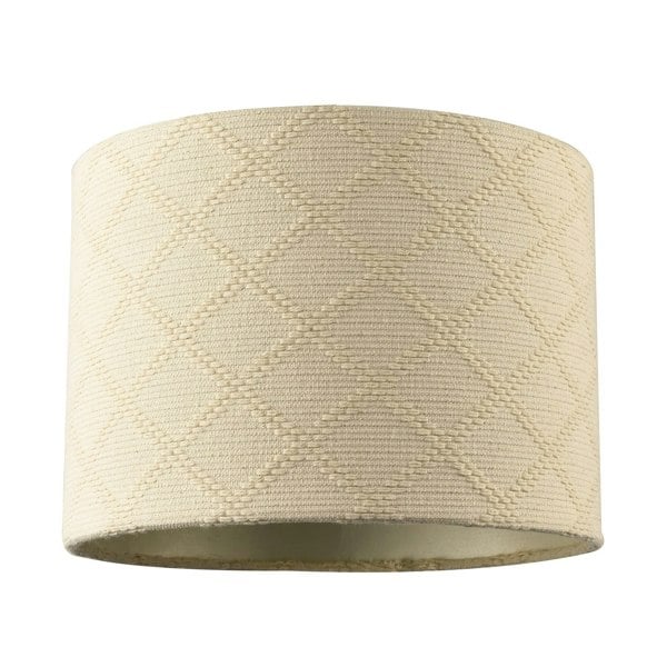 Cream Shabby Chic Lamp Shade in Textured Jacquard Cotton Fabric Image 1