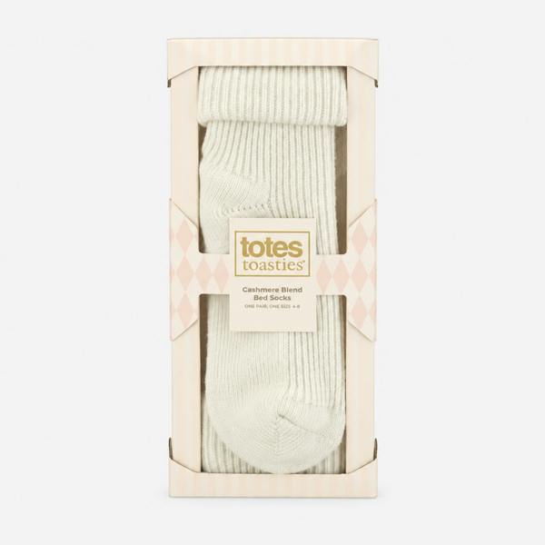 Totes TOASTIES 1PP CASHMERE TURN OVER TOP SOCKS Socks   in  Cream