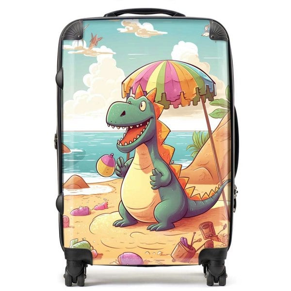 Warren Reed Dragon On A Beach Holiday Suitcase