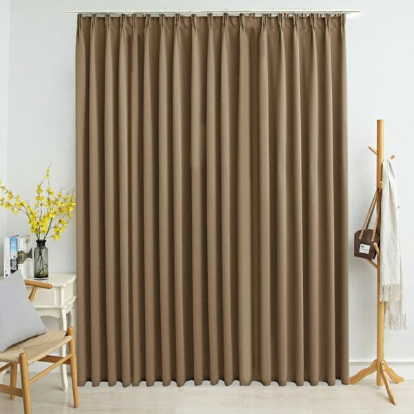 Berkfield Blackout Curtain with Hooks Taupe 290x245 cm