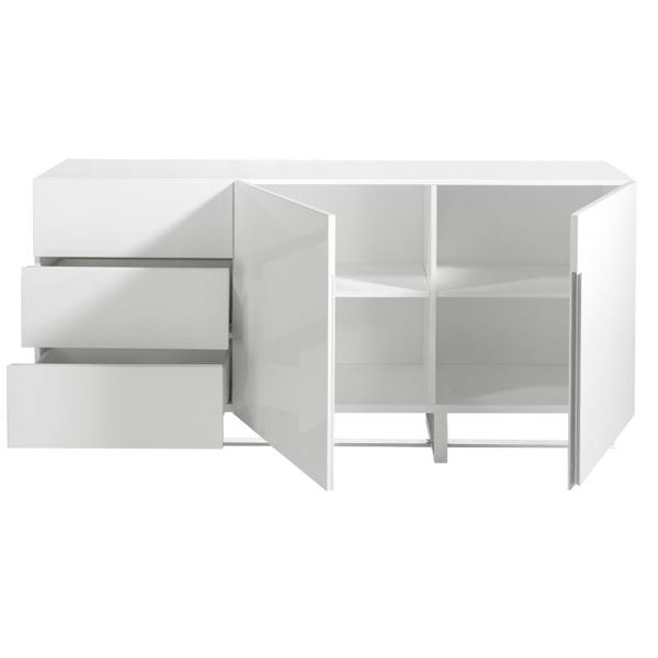 Angel Cerdá White Wood and Chrome-plated Steel Sideboard 3051