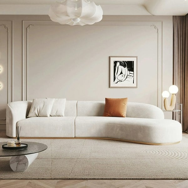 Rit Concept Welby Three Seater, Four Seater Curved Sofa, Velevt