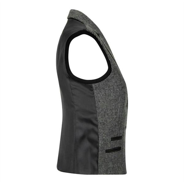 TruClothing Womens Tweed 1920s Herringbone Grey Waistcoat