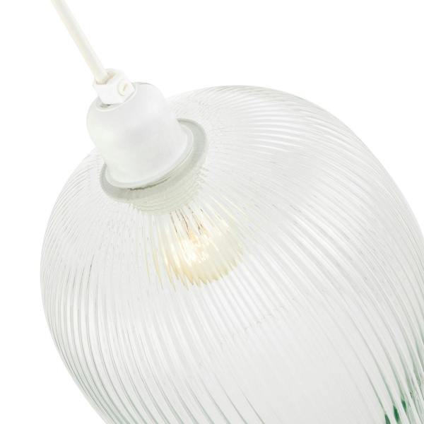 Modern Transparent Mini Line Ribbed Glass Pendant Ceiling Light Shade Image 3