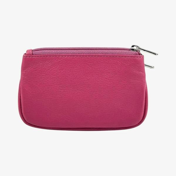 Women's Pink Leather Coin and Card Purse