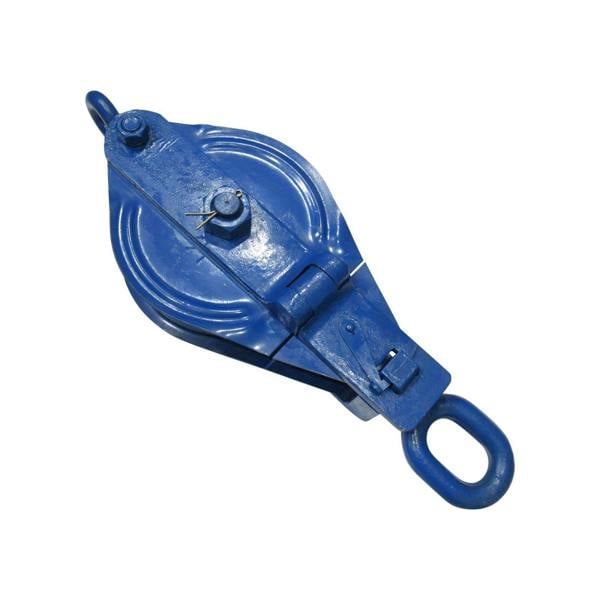 4 Ton 200MM Snatch Block With Swivel Eye Blue Painted - 22MM Wire Rope Safety Lifting