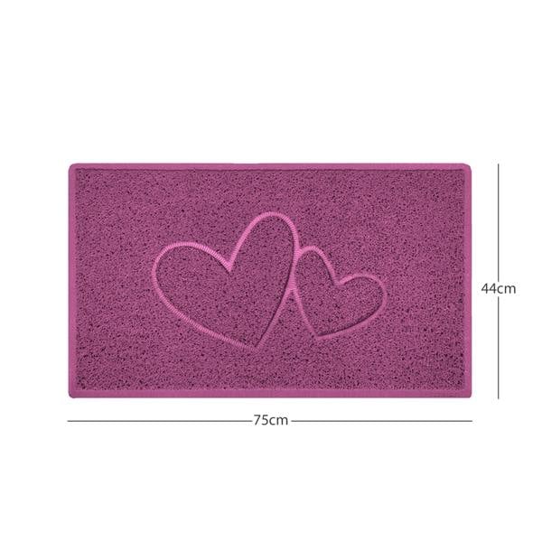 Nicoman "Double Heart" Embossed Loofah Textured Spaghetti Doormat