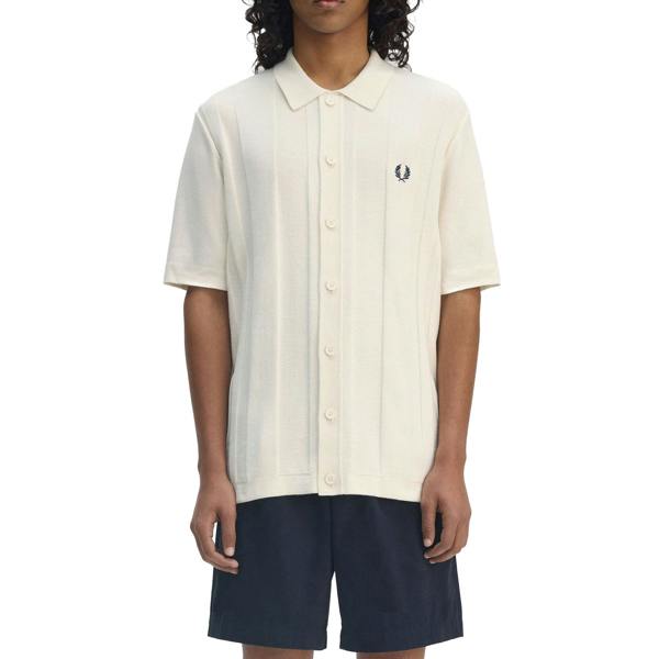 Fred Perry Button Through Short Sleeve Knitted Shirt