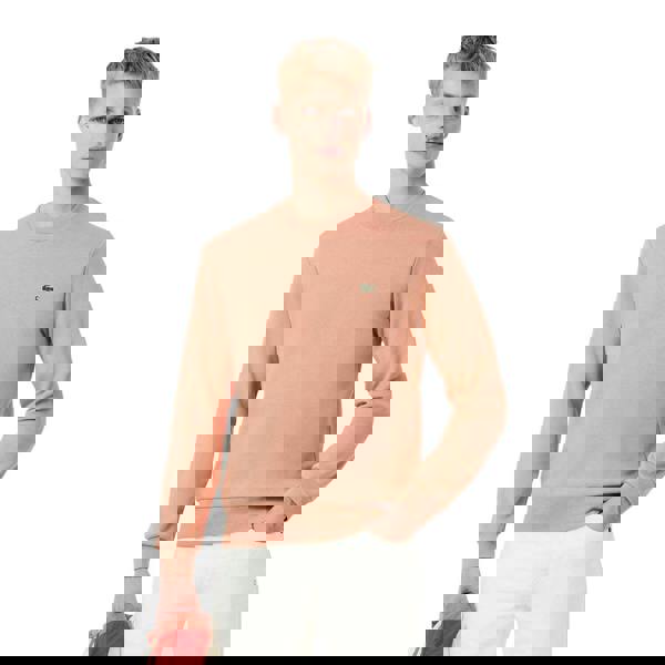 Lacoste Mens Fleece Crew Neck Sweatshirt - Pinkish - 