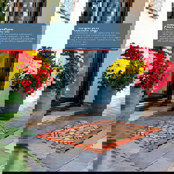 Nicoman Elegant Tile Effect Doormat - Red Edge