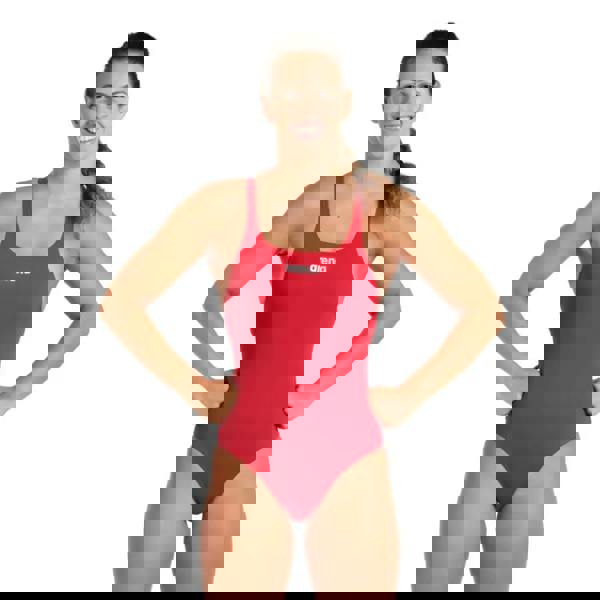 Red Arena Team Swim Pro Solid swimsuit with logo