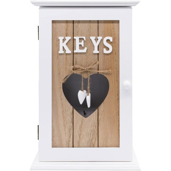 Maison des Cadeaux Hangable ‘KEYS’ Heart Keyhole 6-Key Holder Box
