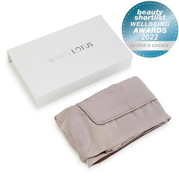 White Lotus Beauty 100% Mulberry Silk Pillowcase and Eye Mask Set Cruelty Free