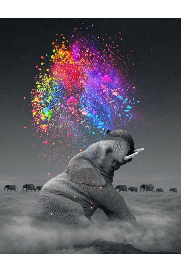 Living and Home Diamond Painting Livingroom Cross Stitch Small Elephant Brick Stick Diamond  Painting