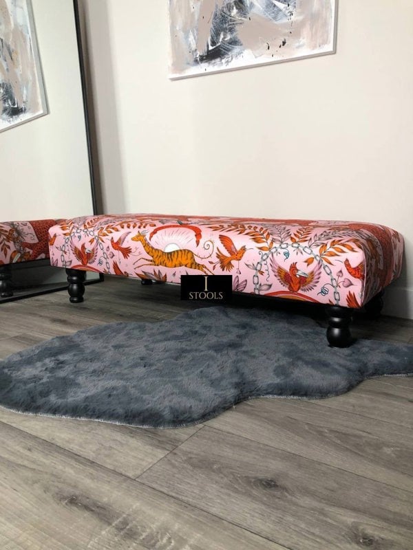 Printed multicolour Fabric Bespoke Footstool - ISTOOLS