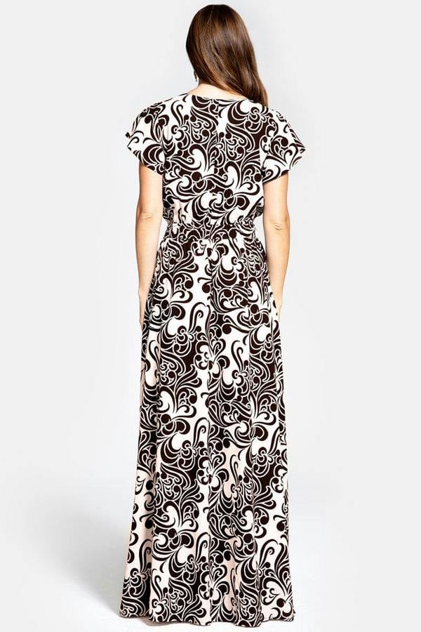 HotSquash Mock Wrap Chiffon Maxi Dress
