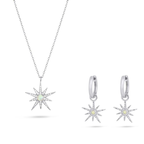 Gold Trip North Star Necklace & Earrings Set